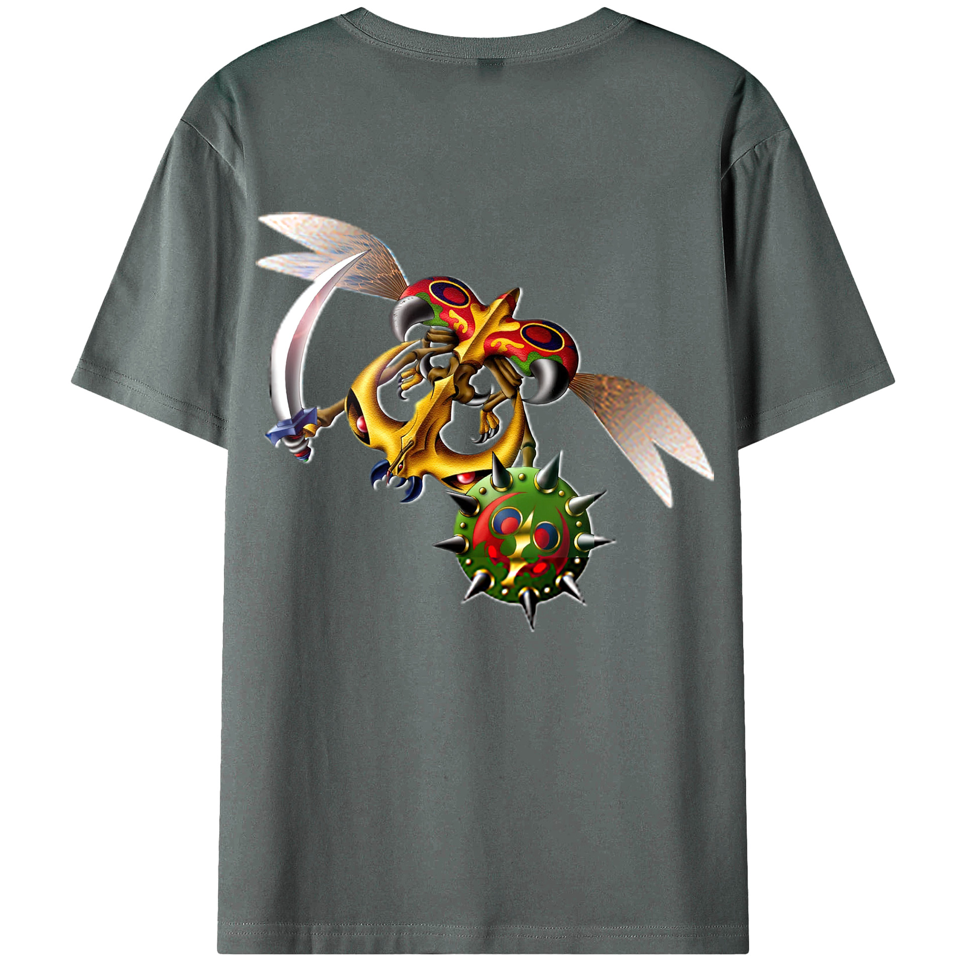 （画像用） 遊☆戯☆王 Yu-Gi-Oh! 綿100％ メンズ半袖Tシャツ（バックプリント） 通気性
